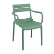 OVIALA - Lot de 4 fauteuils de terrasse en plastique vert sauge - Paname - vignette