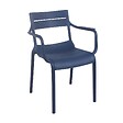 OVIALA - Lot de 4 fauteuils de terrasse en plastique bleu pacific - Paname - vignette