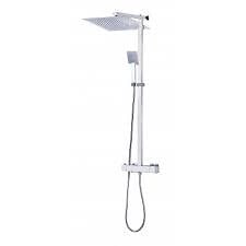 PERFECTLINE - Colonne de douche thermostatique - Laiton chromé - 30x30cm - large