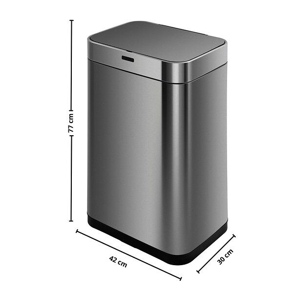 KITCHEN MOVE - Poubelle automatique inox UPPER argent 60L - large