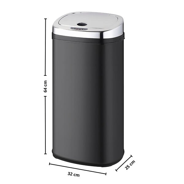 KITCHEN MOVE - Poubelle automatique inox LARGO noir 42L - large