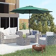 OUTSUNNY - Parasol inclinable de jardin balcon terrasse manivelle toile polyester imperméabilisée haute densité 180 g/m² Ø2,6 x 2,35H m alu vert - vignette