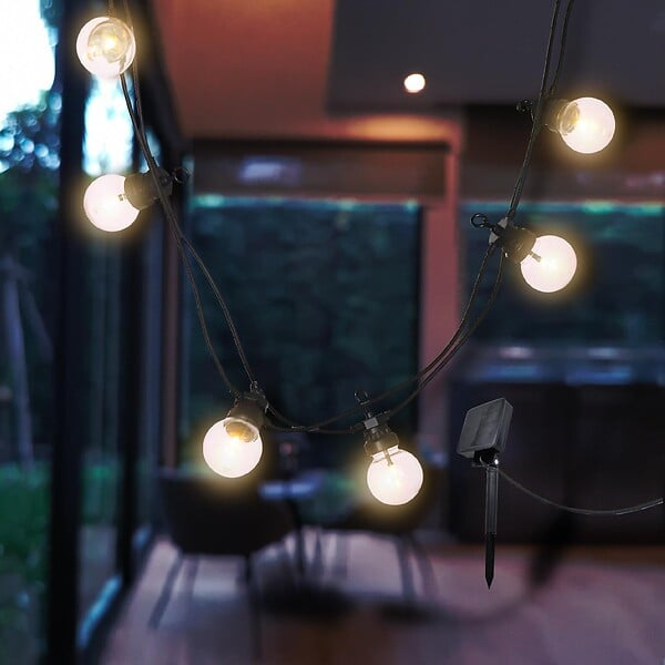 LUMISKY - Guirlande solaire PARTY CLEAR 10 globes 5.7M - large