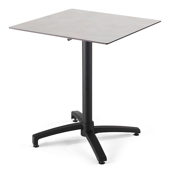 OVIALA - Ensemble table 70 cm gris clair et 2 chaises en métal taupe - Opéra - large