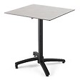 OVIALA - Ensemble table 70 cm gris clair et 2 chaises en métal taupe - Opéra - vignette