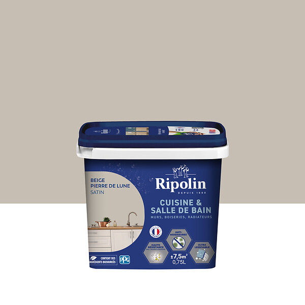 RIPOLIN - Peinture cuisine et bain Ripolin Beige Pierre de Lune 0,75L - large