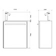 PLANETE BAIN - Meuble finition bois pour wc avec lave-mains en solid surface noir et mitigeur noir - vignette