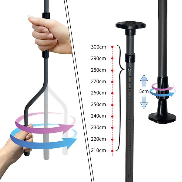VOUNOT - Auvent retractable manuel sans percage 300cm Gris - large
