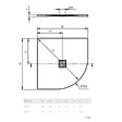 SANYCCES - Receveur de douche 90 x 90 cm extra plat LOGIC surface ardoisée semi-circulaire blanc - vignette