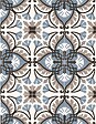 COMPTOIR DU CERAME - Carrelage pour sol et mur en grès cérame FLORAL BLEU ET MARRON 20 cm X 20 cm pour intérieur - MK2305226 - vignette