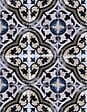 COMPTOIR DU CERAME - Carrelage sol et mur grès cérame ROSACE CLASSIC NOIR ET BLEU 20X20 cm pour intérieur ou extérieur MK2305218 - vignette