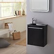 GODART - Pack lave-mains Noir Mat avec lave-mains extra fin noir- Mitigeur à gauche - L.42.5 X H. 48.6 cm - Hanos - vignette
