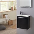 GODART - Pack lave-mains Noir Mat avec lave-mains extra fin blanc - Mitigeur à gauche - L.42.5 X H.48.6 cm - Hanos - vignette