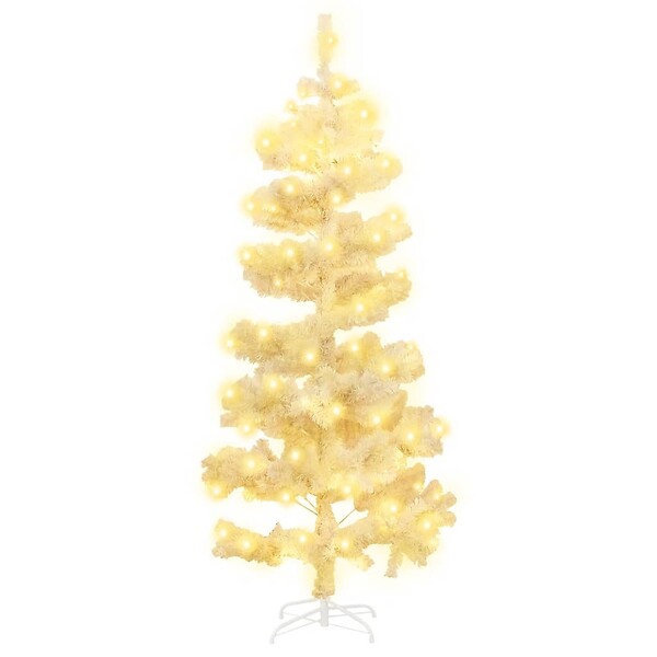 VIDAXL - vidaXL Arbre de Noël hélicoïdal pré-éclairé et support blanc 150cm PVC - large