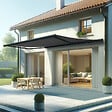 INTERSUN - Store banne coffre intégral HEVOA 5,00x3,50 M (Motorisé Secours à Télécommande + LED - Gris anthracite structuré RAL7016ST - Gris foncé 250g/m²) - vignette