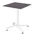 OVIALA - Ensemble table 60 cm ardoise et 4 chaises en métal blanc - Opéra - vignette