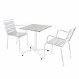 OVIALA - Ensemble table terrasse terrazzo et 2 chaises blanc - Opéra - vignette