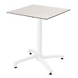 OVIALA - Ensemble table terrasse terrazzo et 2 chaises blanc - Opéra - vignette