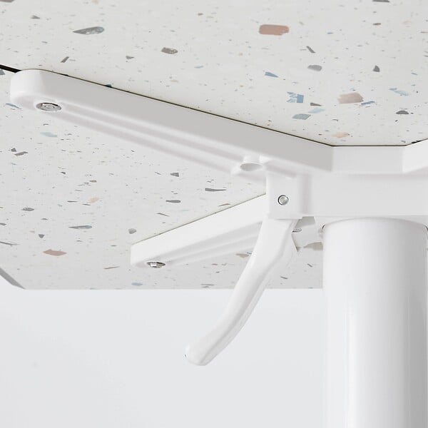 OVIALA - Ensemble table de terrasse terrazzo et 2 chaises gris - Opéra - large