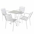 OVIALA - Ensemble table 60 cm terrazzo et 4 chaises en métal blanc - Opéra - vignette
