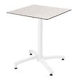 OVIALA - Ensemble table 60 cm terrazzo et 4 chaises en métal blanc - Opéra - vignette