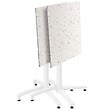 OVIALA - Ensemble table 60 cm terrazzo et 4 chaises en métal blanc - Opéra - vignette