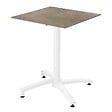 OVIALA - Ensemble table 60 cm marbre beige et 4 chaises en métal gris - Opéra - vignette