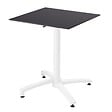 OVIALA - Ensemble table de terrasse noir et 2 fauteuils blanc - Opéra - vignette