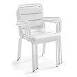 OVIALA - Ensemble table 60 cm noir et 4 chaises en métal blanc - Opéra - vignette