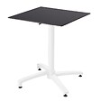 OVIALA - Ensemble table 60 cm noir et 4 chaises en métal gris - Opéra - vignette