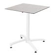 OVIALA - Ensemble table de terrasse stratifié béton et 2 fauteuils gris - Opéra - vignette