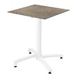 OVIALA - Ensemble table terrasse stratifié marbre beige et 2 fauteuils Gris - Opéra - vignette