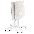OVIALA - Ensemble table 60 cm terrazzo et 4 chaises en métal gris - Opéra - vignette
