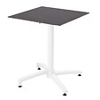 OVIALA - Ensemble table de terrasse ardoise et 2 fauteuils blanc - Opéra - vignette