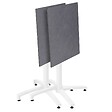 OVIALA - Ensemble table de terrasse ardoise et 2 fauteuils blanc - Opéra - vignette