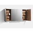 STANO - Armoire de toilette bloc-miroir SIENA largeur 144 cm noyer - vignette
