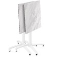 OVIALA - Ensemble table de terrasse stratifié marbre et 2 fauteuils gris - Opéra - vignette