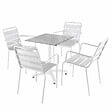 OVIALA - Ensemble table 70 cm marbre et 4 chaises en métal blanc - Opéra - vignette