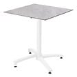 OVIALA - Ensemble table 70 cm marbre et 4 chaises en métal blanc - Opéra - vignette