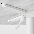OVIALA - Ensemble table 70 cm marbre et 4 chaises en métal blanc - Opéra - vignette