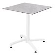 OVIALA - Ensemble table 70 cm marbre et 4 chaises en métal gris - Opéra - vignette