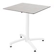 OVIALA - Ensemble table 70 cm gris clair et 4 chaises en métal blanc - Opéra - vignette