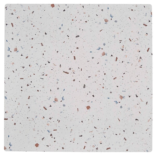 OVIALA - Ensemble table haute stratifié terrazzo et 2 chaises gris - Opéra - large