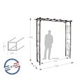 CENTRALE BRICO - Pergola tube CAR20 fer vieilli - 187x40x198 cm - Acier époxy - vignette