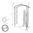CENTRALE BRICO - Arche tube ROND20 pont fer vieilli - 148x40x207 cm - Acier époxy - vignette