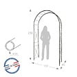 CENTRALE BRICO - Arche tube ROND20 losange fer vieilli - 130x40x250 cm - Acier époxy - vignette