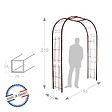 CENTRALE BRICO - Arche premium tube CAR25 treillage fer vieilli - 195x50x250 cm - Acier époxy - vignette
