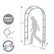CENTRALE BRICO - Arche tube ROND20 classique fer vieilli - 130x40x250 cm - Acier époxy - vignette