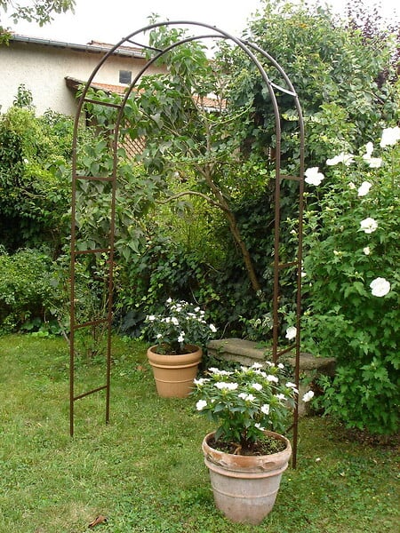 CENTRALE BRICO - Arche tube ROND20 classique fer vieilli - 130x40x250 cm - Acier époxy - large