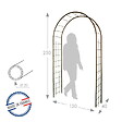 CENTRALE BRICO - Arche tube ROND20 treillage fer vieilli - 130x40x250 cm - Acier époxy - vignette